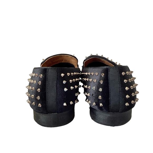 Moretti Black Silver Spike Studded Loafers - Picture 7 of 10